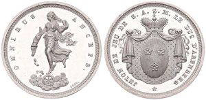 Belgium, Kingdom, Leopold I, Jeton de Jeu in Silver ND (1844) by Jouvenel, Allegorical figure standing on a wheel, dropping coins / Crowned arms of the Duke of Arenberg, XF (some scratches)