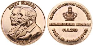 Belgium, Kingdom, Albert II, Medal in Bronze 2013, General meeting AEN La Louviere, Conjoined busts of the Boch brothers left / Legend in 5 lines, GMJ 2013/0a, RARE, UNC