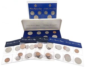 Belgium, Kingdom, Baudouin I, Lot with 6 Official Annual Mint Set 1975, 1977, 1978, 1979, 1980 & 1981 FR+FL (6 x 10) in original packaging, Morin M/MS6, 7, 9-12, UNC