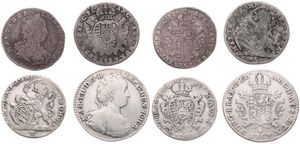 Austrian Netherlands, Mixed Reigns, Very good lot with 4 different ancient silver circulation type coins from the Austrian Netherlands in various grades including special items...