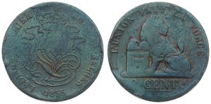 Belgium, Kingdom, Leopold I, 2 Centimes Copper 1855, Seated lion with tablet, Morin 103, VERY RARE DATE !, Poor