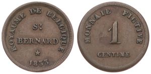 Belgium, Kingdom, St. Bernard (Hemiksem), 1 Centime Copper 1833, State Prison Money - Royaume de Belgique St. Bernard 1833 / Monnaie Fictive 1 Centime, XF