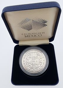 Belgium, Kingdom, Albert II, 500 Francs Silver 1993, Europalia Mexico, Morin 857, PROOF in original box