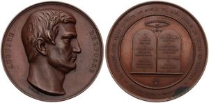 Belgium, Kingdom, Leopold I, Medal in Bronze 1858 by C. Jéhotte, Buste de Auguste Delfosse, Ministre d'Etat - died in Liege 1858, A.UNC