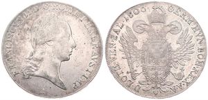 Austria, Empire, Franz II, 1 Thaler Silver 1806A, Laureate head right / Crowned imperial double headed eagle, KM 2159 Vienna, VF