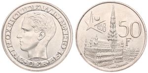 Belgium, Kingdom, Baudouin I, 50 Francs Silver 1958FL, World Exhibition in Brussels, Morin 543, UNC