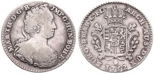 Austrian Netherlands, Maria Theresia, 1/4 Ducaton Silver 1752(h), Bust with décolletage right, KM 6 Antwerp, A.VF