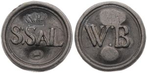 Belgium, Kingdom, Brugge (St. Salvatorkerk), Token in Lead for the poor ND (1800-1850), With WB = (Week-Brood penning) (Week-Bread token), XF