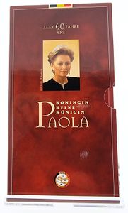 Belgium, Kingdom, Albert II, 250 Francs Silver 1997, 60th Birthday of Queen Paola, Morin 975, PROOF in original packaging