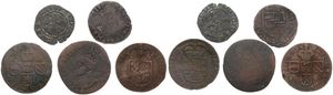 Spanish Netherlands, Mixed Reigns, Very good lot with 5 different ancient circulation type coins from the Spanish Netherlands in various grades including special items...