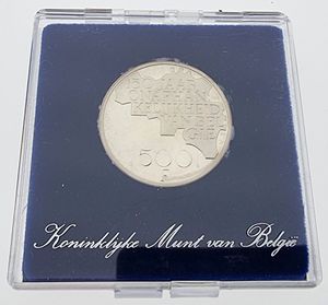 Belgium, Kingdom, Baudouin I, 500 Francs Silver 1980FL, 150th Anniversary of Belgian Independence, Morin 803, PROOF in original box