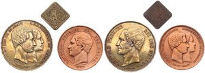 Belgium, Kingdom, Small lot with 3 different older scarcer coins in nice grades : Gent 50 Centimes 1915, Belgium 10 Centimes 1853 & 5 Francs 1853 Marriage...