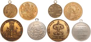 Belgium, Kingdom, Leopold II, Good lot with 4 different Medals & Tokens 1905, Exposition Universelle et Internationale de Liège, VF/XF