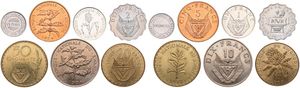 Rwanda, Republic, 1/2, 1, 2, 5, 10, 20 & 50 Francs 1970-1977, Various designs, KM div, UNC