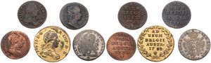 Austrian Netherlands, Mixed Reigns, Very good lot with 5 different ancient circulation type coins from the Austrian Netherlands in various grades including special items...