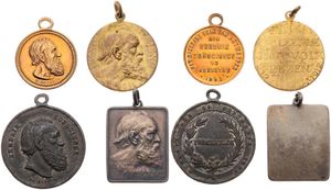 Belgium, Kingdom, Leopold II - Albert I, Good lot with 4 different Medals & Tokens 1881 - 1912, All in honour of Hendrik Conscience, VF/XF