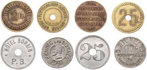 Belgium, Kingdom, Mixed Cities, Good lot with 4 different Jetons or Tokens from various subjects including scarcer items, VF/XF