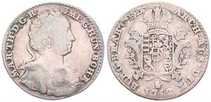 Austrian Netherlands, Maria Theresia, 1/4 Ducaton Silver 1752(h), Bust with décolletage right, KM 6 Antwerp, Fine