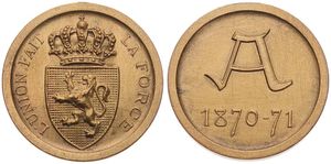 Belgium, Kingdom, Albert I, Medal in Brass ND (1911), Commemorative medal given to Belgian soldiers who took part in the ' Franco-Prusienne ' war of 1870-71, XF