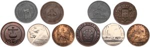 Europe, Mixed Countries, Nice lot with 5 different older and SCARCER commemorative medals in various grades  ...