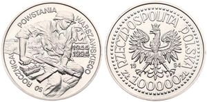 Poland, Republic, 100.000 Zlotych Silver 1994, Warsaw Uprising Anniversary, KM 268, PROOF