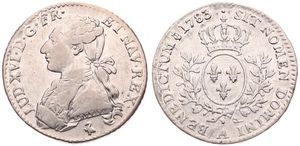 France, Kingdom, Louis XVI, 24 Sols (1/5 Ecu) Silver 1783A, Uniformed bust left / Crowned oval arms within wreath, KM 569.1 Paris, A.VF