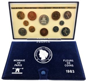 France, Republic, Official Annual Specimen FDC Set 1983 (12) in original packaging, KM SS20, UNC