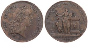 France, Kingdom, Louis XV, Token in Copper 1737, Les Etats de Lille, Bust of Louis XV right / Abundancia near an altar, holding a rudder and a cornucopia, VF 
