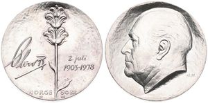 Norway, Kingdom, Olav V, 50 Kroner Silver ND (1978), 75th Birthday of King Olav V, KM 424, UNC 