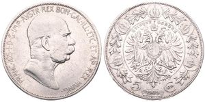 Austria, Empire, Franz Joseph I, 5 Corona Silver 1909, Small head right, KM 2814, VF 