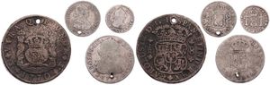 Spain, Kingdom, Mixed Reigns, Nice lot with 4 ancient Spanish silver coins in various grades including better items