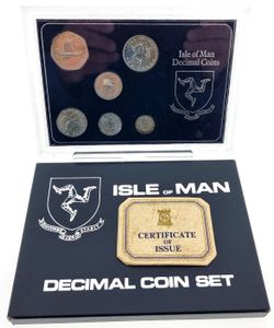 Isle of Man, British Dependency, Elizabeth II, Official Annual SILVER Mint Set 1976 (6) in original packaging, KM MS9, UNC