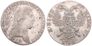 German States, Saxony - Albertine, Friedrich August III, 1 Thaler Silver 1790 IEC, Head right / Arms on double headed eagel's breast, KM 1023, (Vicariat Issue), RARE, VF/XF