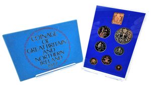 Great Britain, Kingdom, Elizabeth II, Official Annual Proof Set 1977 (7) in original packaging, KM PS33, PROOF