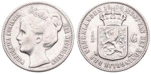 Netherlands, Kingdom, Wilhelmina I, 1/2 Gulden Silver 1904, Crowned head left, KM 121.2, VF