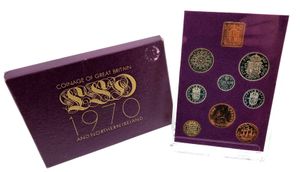 Great Britain, Kingdom, Elizabeth II, Official Annual Proof Set 1970 (8) in original packaging, KM PS26, PROOF