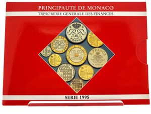 Monaco, Principality, Rainier III, Official Annual Mint Set 1995 (10) in original packaging, KM SS7, SCARCE, UNC