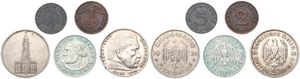 Germany, Mixed Reigns, Good lot with 5 different older circulation type coins in nice grades including better items...
