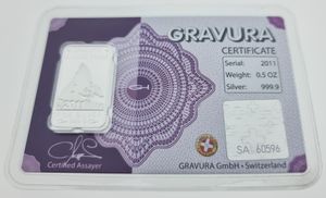 Switzerland, Confederation, Gravura GmbH, 1/2 Oz Silver Lingot 2011, Matterhorn, PROOFLIKE in original coincard