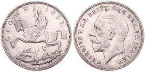 Great Britain, Kingdom, George V, 1 Crown Silver 1935, Silver Jubilee - Head left, KM 842, XF