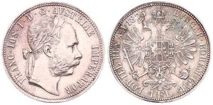 Austria, Empire, Franz Joseph I, 1 Florin Silver 1875/3, Laureate head right, KM 2222, SCARCE OVERSTRIKE, XF