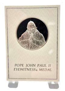 Vatican City, City State, Medal in Silver 1978, Pope John Paul II Eyewitness Medal, Pope John Paul II facing / Legend in 7 lines, PROOF in original box