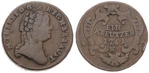 Austria, Empire, Maria Theresia, 1 Kreuzer Copper 1761K, Bust right, KM 1993, FINE