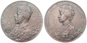 Great Britain, Kingdom, George V, Medal in Silver 1911 by B. MacKennal, Coronation, Crowned Bust of George V left / Crowned bust of Queen Mary left, A.UNC 