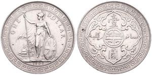 Great Britain, Kingdom, Trade Coinage, 1 Dollar Silver 1900B, Standing Britannia - Oriental designs on cross, KM T5, A.XF
