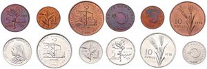 Turkey, Republic, Good lot with 6 different older circulation type coins in nice grades including better items...