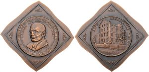 Germany, Federal Republic, Medal in Bronze 1962 by F. Scheppat & W. Godec, In memory of Karl Reuss, Director of the Bergschule in Moers, UNC