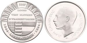 Luxembourg, Grand Duchy, Jean, 500 Francs Silver ND (1994), 50th Anniversary of Liberation, KM 69, PROOF