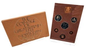 Great Britain, Kingdom, Elizabeth II, Official Annual Proof Set 1974 (6) in original packaging, KM PS30, PROOF