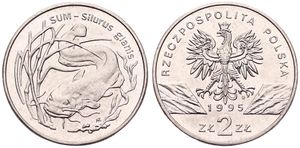 Poland, Republic, 2 Zlote Copper-Nickel 1995, Catfish, KM 289, UNC